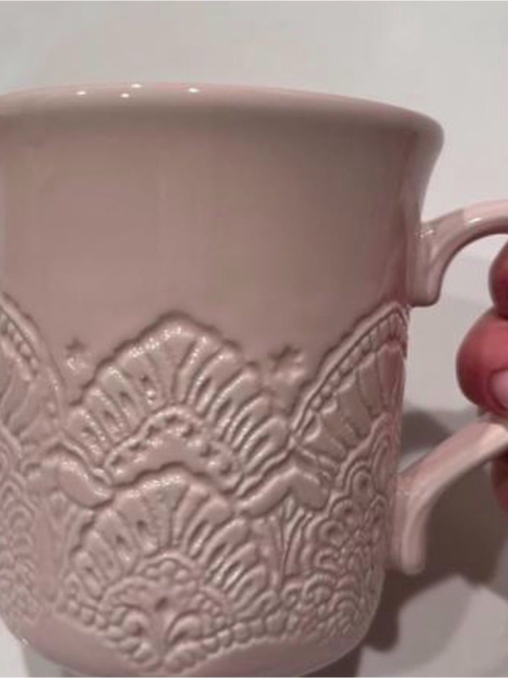 The Pioneer Woman Blush Pink Embossed Ceramic Mug - Picture 5 of 5